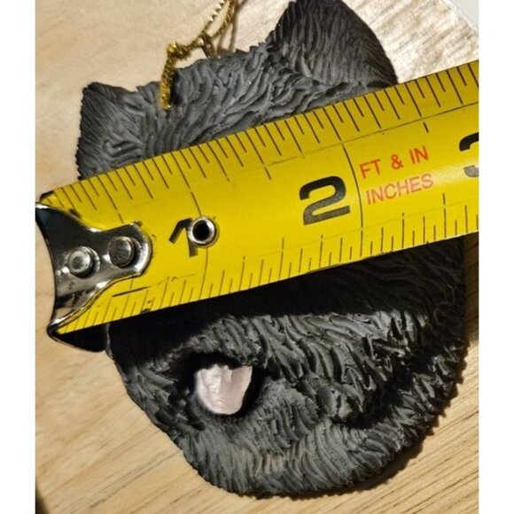 2 Vintage Ornaments Carin Terrier Dog 24Kt Gold Plated Metal & Ceramic Christmas - Picture 7 of 12